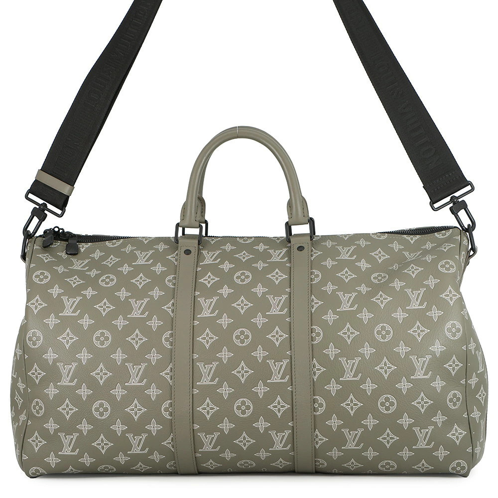 Louis Vuitton Boston Bag Monogram Shadow Black Keepall Bandouliere Shoulder